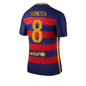 Camiseta de Barcelona 2015/2016 Primera Numero 08 A. INI Equipacion
