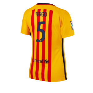Mujer Camiseta del Numero 05 Barcelona Segunda Equipacion 2015/2016