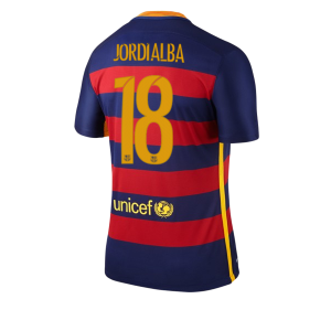 Camiseta del Numero 18 JORDI Barcelona Primera Equipacion 2015/2016