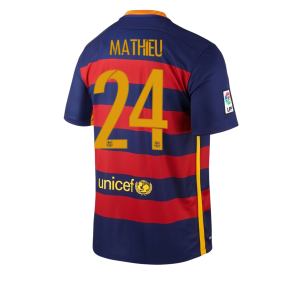 Camiseta nueva Barcelona Numero 24 MATHIE Equipacion Primera 2015/2016