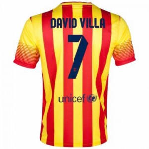Camiseta de Barcelona 2013/2014 Segunda David Villa Equipacion