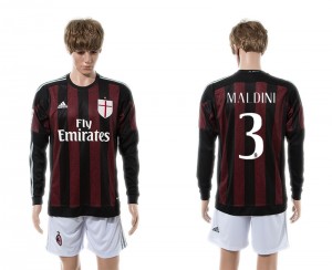 Camiseta de AC Milan 15/16 Primera 3# Manga Larga