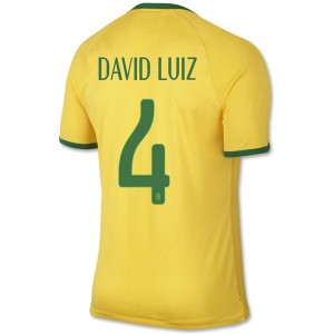Camiseta nueva Brasil de la Seleccion David Luiz Primera WC2014
