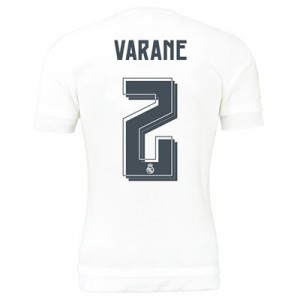 Camiseta del Numero 02 Vara Real Madrid Primera Equipacion 2015/2016