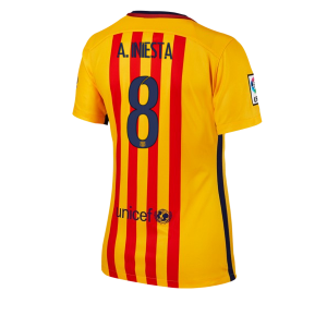 Mujer Camiseta del Numero 08 Barcelona Segunda Equipacion 2015/2016