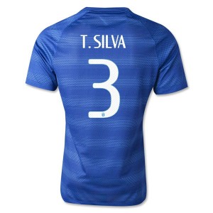 Camiseta del T.Silva Brasil de la Seleccion Segunda WC2014
