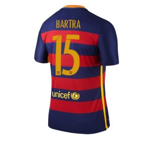 Camiseta Barcelona Numero 15 BARTRA Primera Equipacion 2015/2016