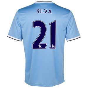 Camiseta del Silva Manchester City Primera 2013/2014